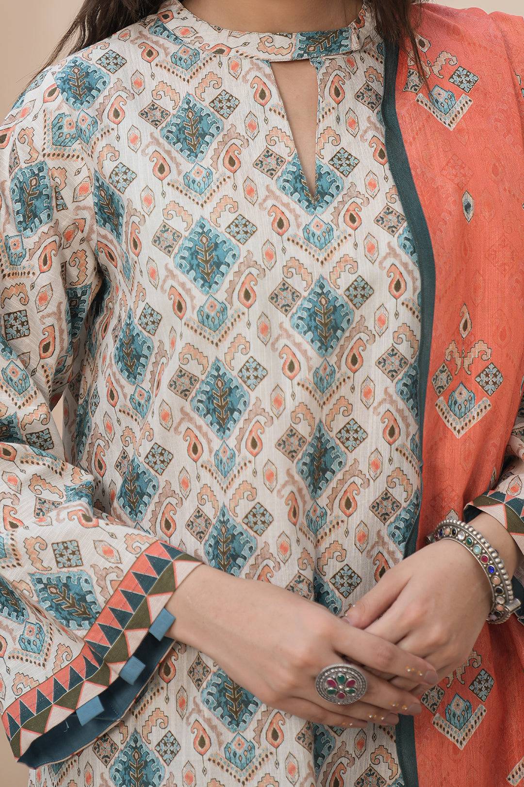 Zellbury | Unstitched 3 Piece Khaddar | Shirt Shalwar Dupatta - 0443 by Maria Faisal - Registered Vendor of : Zellbury Women - type : Essential Unstitched - 100% original wedding dresses