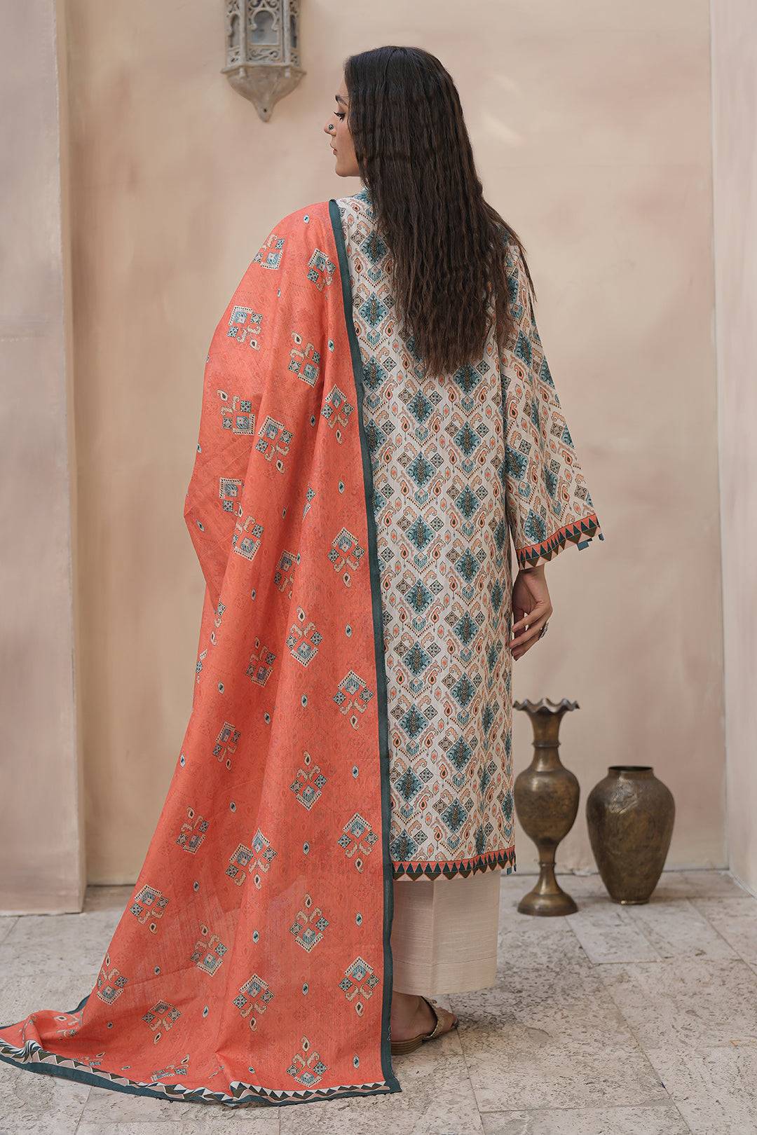 Zellbury | Unstitched 3 Piece Khaddar | Shirt Shalwar Dupatta - 0443 by Maria Faisal - Registered Vendor of : Zellbury Women - type : Essential Unstitched - 100% original wedding dresses