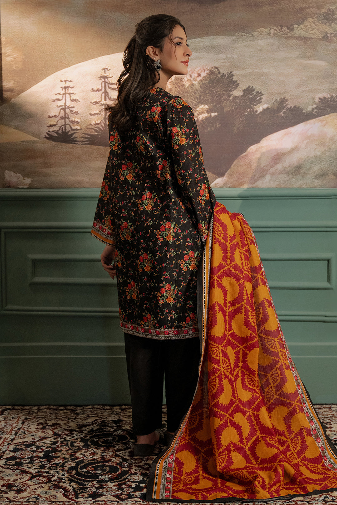 Zellbury | Unstitched 3 Piece Khaddar | Shirt Shalwar Dupatta - 0447 - Designer Dress with Intricate embroidery and embellishments. Shop elegent wedding dress at Maria Faisal.