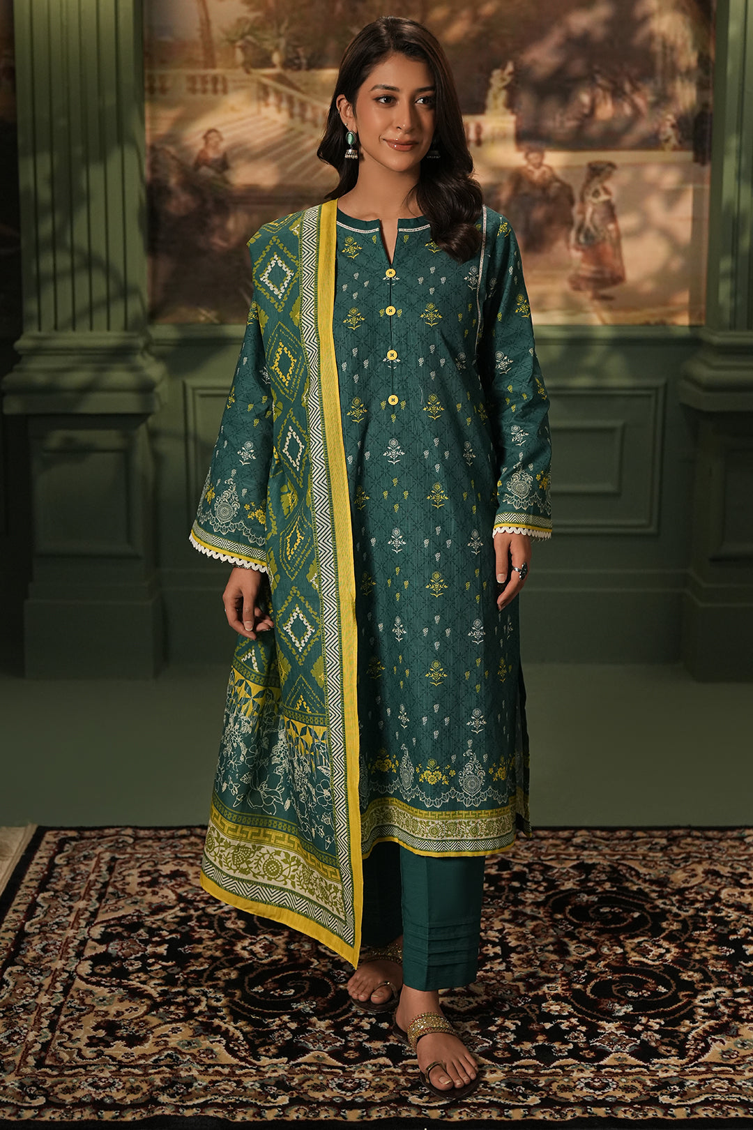 Zellbury | Unstitched 3 Piece Khaddar | Shirt Shalwar Dupatta - 0448 - Designer Dress with Intricate embroidery and embellishments. Shop elegent wedding dress at Maria Faisal.
