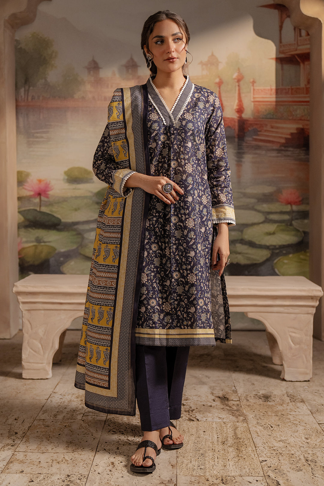 Zellbury | Unstitched 3 Piece Khaddar | Shirt Shalwar Dupatta - 0449 - Designer Dress with Intricate embroidery and embellishments. Shop elegent wedding dress at Maria Faisal.