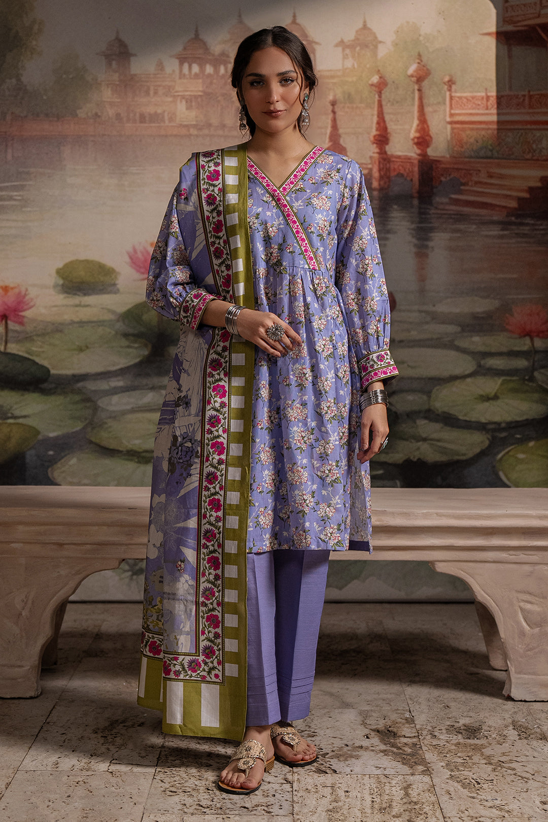 Zellbury | Unstitched 3 Piece Khaddar | Shirt Shalwar Dupatta - 0451 - Designer Dress with Intricate embroidery and embellishments. Shop elegent wedding dress at Maria Faisal.