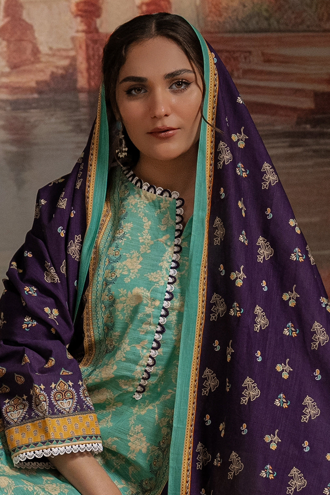 Zellbury | Unstitched 3 Piece Khaddar | Shirt Shalwar Dupatta - 0455 - Designer Dress with Intricate embroidery and embellishments. Shop elegent wedding dress at Maria Faisal.