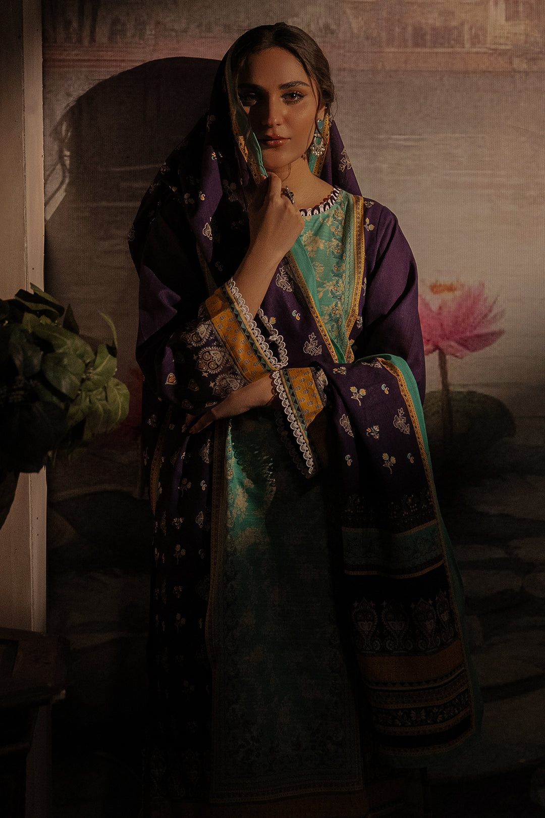 Zellbury | Unstitched 3 Piece Khaddar | Shirt Shalwar Dupatta - 0455 - Designer Dress with Intricate embroidery and embellishments. Shop elegent wedding dress at Maria Faisal.
