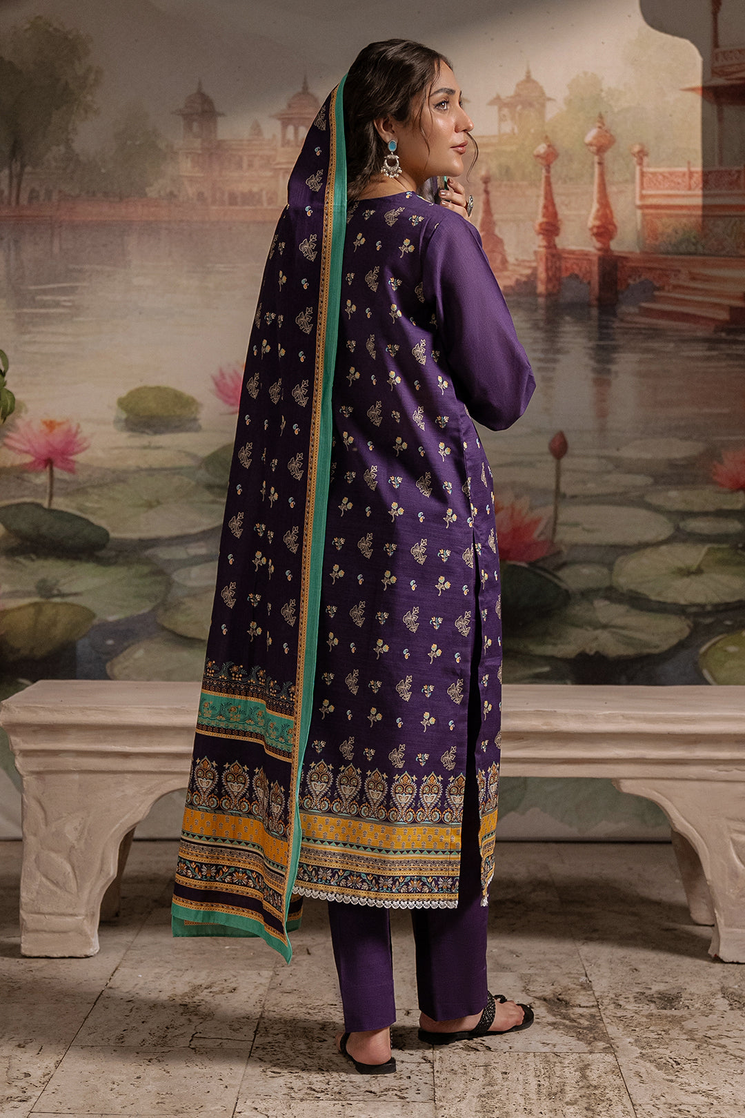Zellbury | Unstitched 3 Piece Khaddar | Shirt Shalwar Dupatta - 0455 - Designer Dress with Intricate embroidery and embellishments. Shop elegent wedding dress at Maria Faisal.