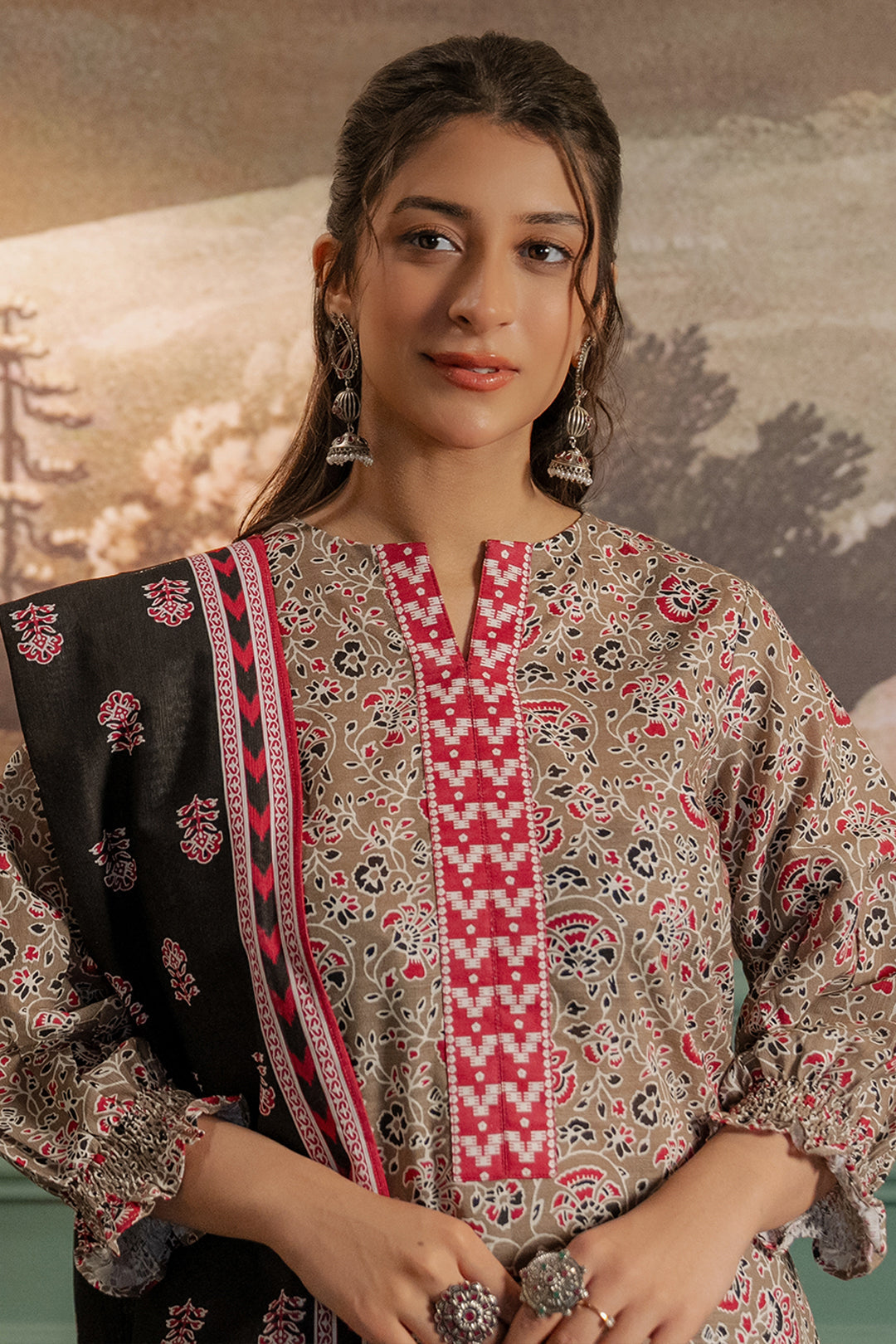Zellbury | Unstitched 3 Piece Khaddar | Shirt Shalwar Dupatta - 0456 - Designer Dress with Intricate embroidery and embellishments. Shop elegent wedding dress at Maria Faisal.