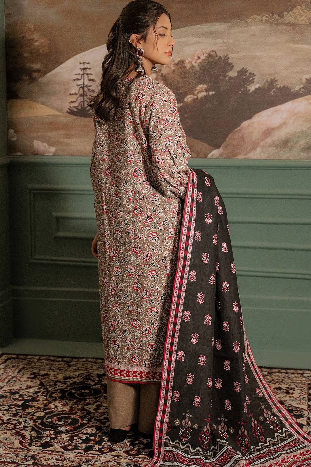 Zellbury | Unstitched 3 Piece Khaddar | Shirt Shalwar Dupatta - 0456 by Maria Faisal - Registered Vendor of : Zellbury Women - type : Essential Unstitched - 100% original wedding dresses