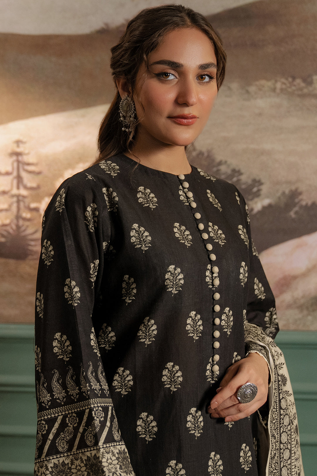 Zellbury | Unstitched 3 Piece Khaddar | Shirt Shalwar Dupatta - 0461 - Designer Dress with Intricate embroidery and embellishments. Shop elegent wedding dress at Maria Faisal.