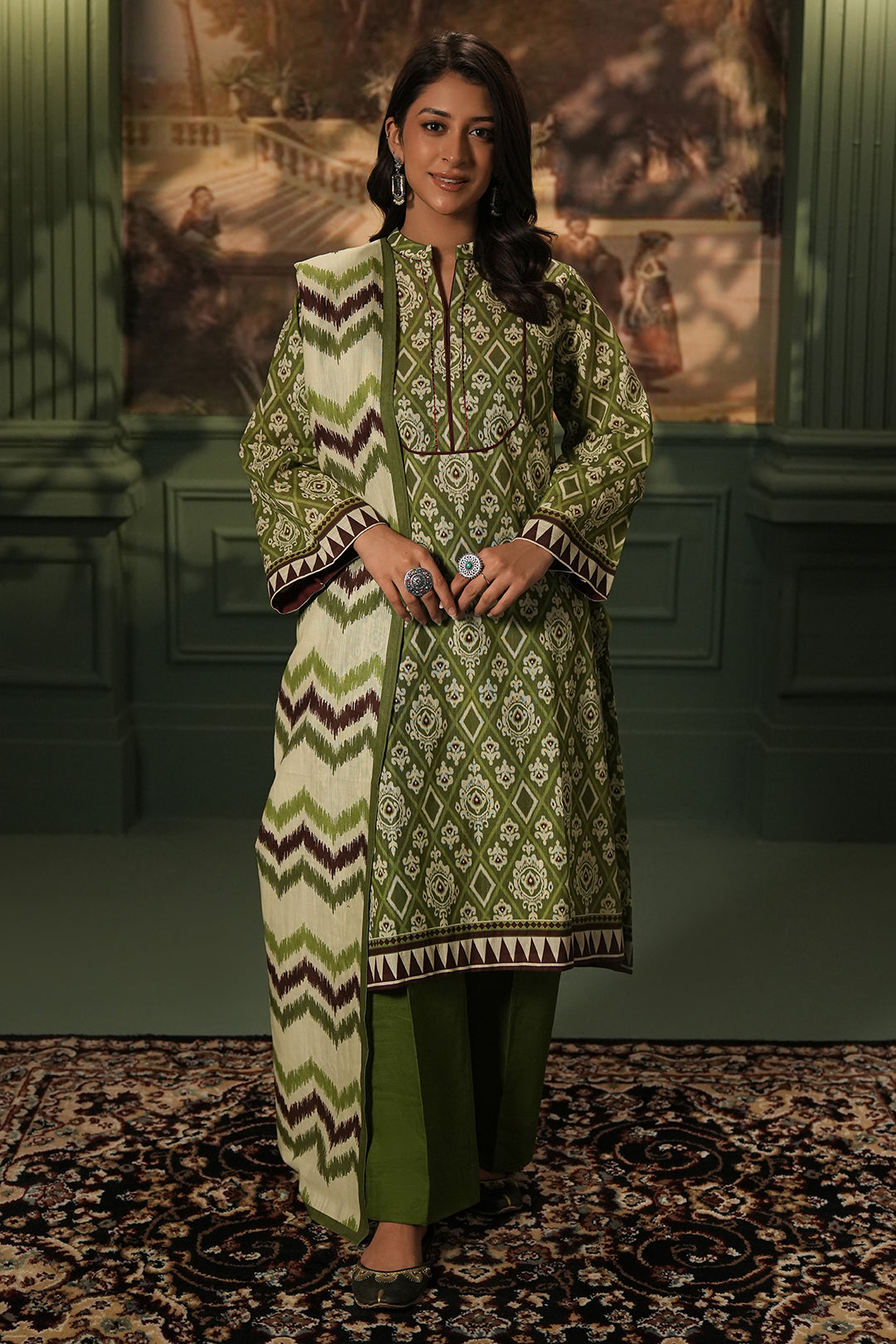 Zellbury | Unstitched 3 Piece Khaddar | Shirt Shalwar Dupatta - 0463 - Designer Dress with Intricate embroidery and embellishments. Shop elegent wedding dress at Maria Faisal.