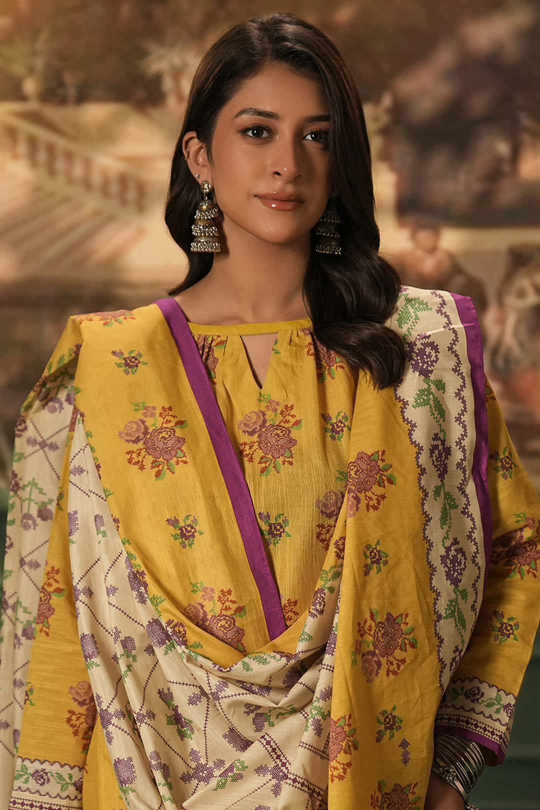 Zellbury | Unstitched 3 Piece Khaddar | Shirt Shalwar Dupatta - 0464 - Designer Dress with Intricate embroidery and embellishments. Shop elegent wedding dress at Maria Faisal.
