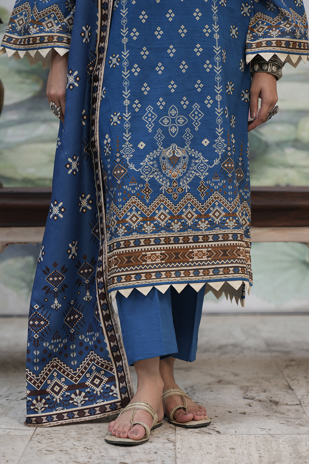 Zellbury | Unstitched 3 Piece Khaddar | Shirt Shalwar Shawl - 0466 - Designer Dress with Intricate embroidery and embellishments. Shop elegent wedding dress at Maria Faisal.