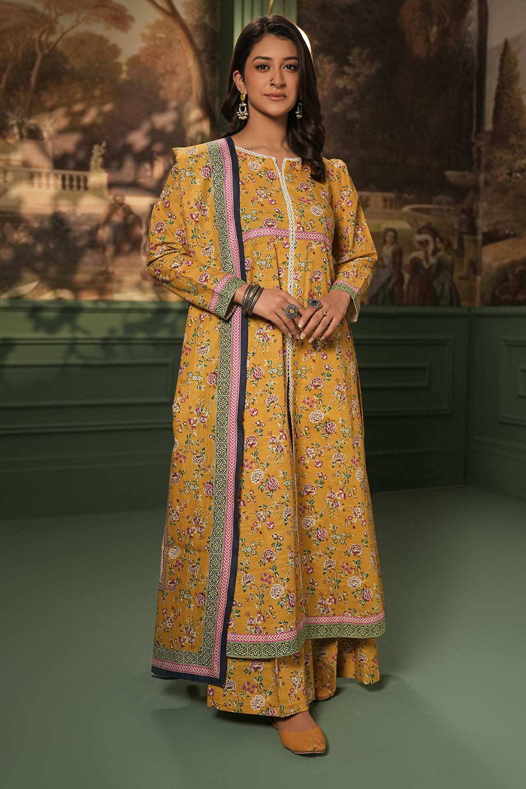 Zellbury | Unstitched 3 Piece Khaddar | Shirt Shalwar Dupatta - 0472 - Designer Dress with Intricate embroidery and embellishments. Shop elegent wedding dress at Maria Faisal.
