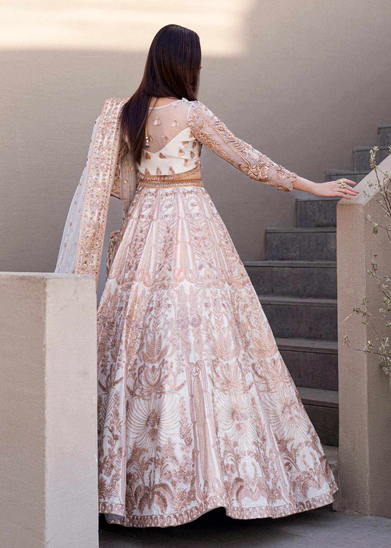 Waqas Shah | Amariage Luxury Formals | Mystic Rose - Designer Dress with Intricate embroidery and embellishments. Shop elegent wedding dress at Maria Faisal.
