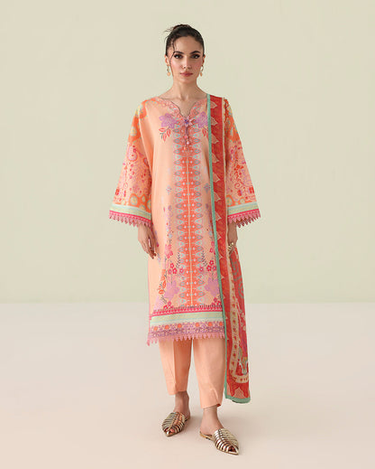 Roheenaz | Rosette Lawn | Warm Horizon - Casual Dress - available at Maria Faisal in UK and USA.