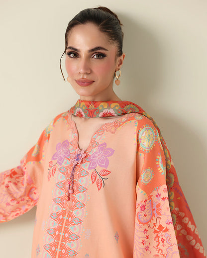 Roheenaz | Rosette Lawn | Warm Horizon - Casual Dress - available at Maria Faisal in UK and USA.