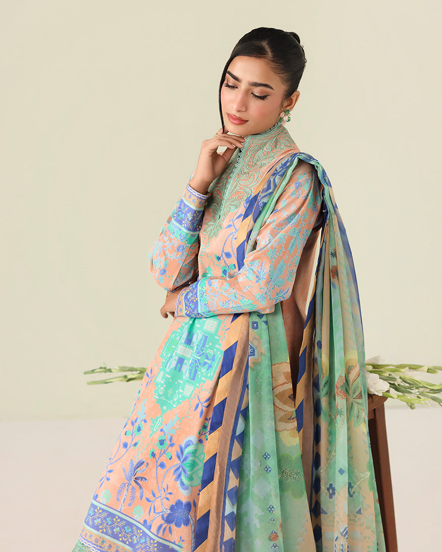 Roheenaz | Rosette Lawn | Weave of Light - Casual Dress - available at Maria Faisal in UK and USA.