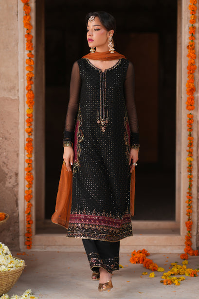 Naqshi | Zariah Crinkle Collection | Zarim - Formal Dress - available at Maria Faisal in UK and USA.