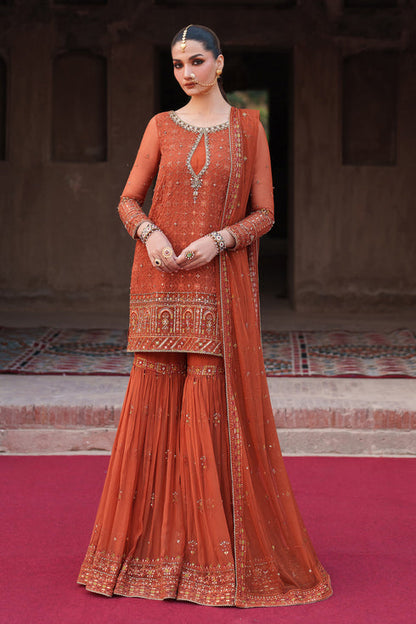 Naqshi | Kiraz Chiffon Collection | Tehzeen - Formal Dress - available at Maria Faisal in UK and USA.