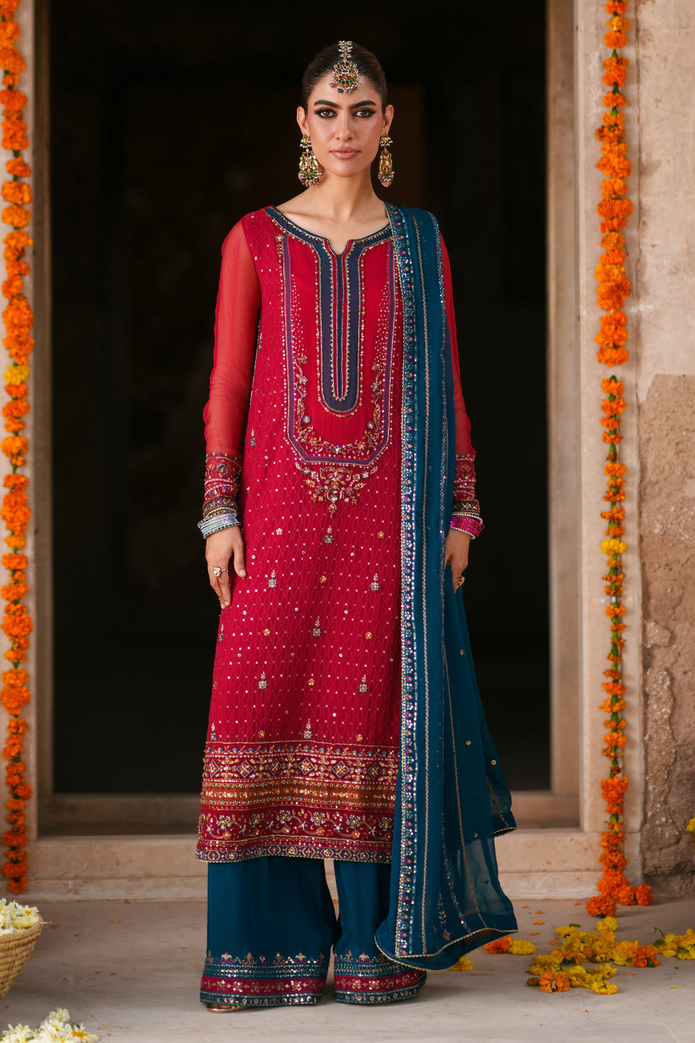 Naqshi | Zariah Crinkle Collection | Shazim - Formal Dress - available at Maria Faisal in UK and USA.