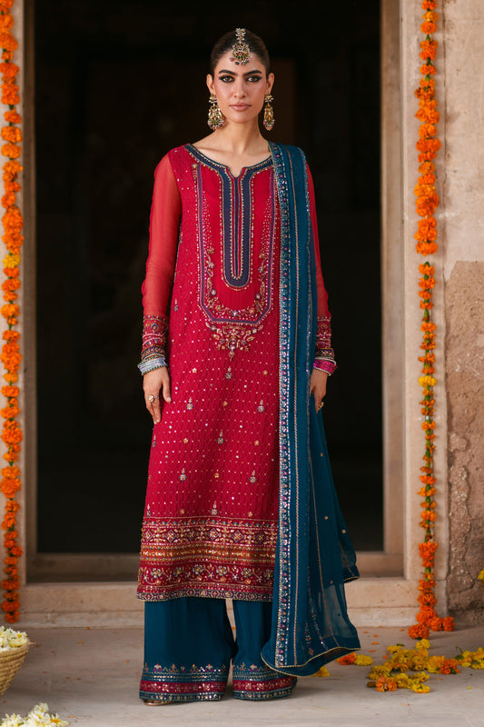 Naqshi | Zariah Crinkle Collection | Shazim - Formal Dress - available at Maria Faisal in UK and USA.