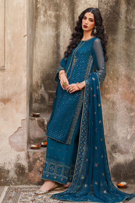 Naqshi | Kiraz Chiffon Collection | Aroosa - Formal Dress - available at Maria Faisal in UK and USA.