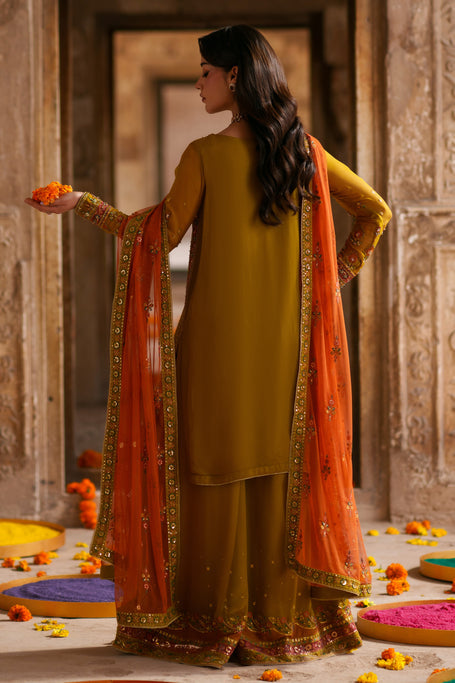 Naqshi | Zariah Crinkle Collection | Maahid - Formal Dress - available at Maria Faisal in UK and USA.