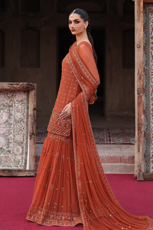 Naqshi | Kiraz Chiffon Collection | Tehzeen - Formal Dress - available at Maria Faisal in UK and USA.