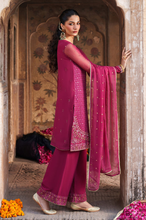 Naqshi | Kiraz Chiffon Collection | Zardoz - Formal Dress - available at Maria Faisal in UK and USA.