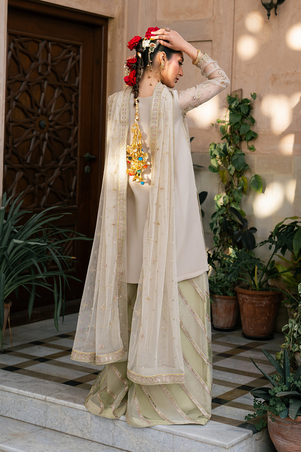 Naqshi | Festive Eid 26 | Saaz - Luxury Dress - available at Maria Faisal in UK and USA.