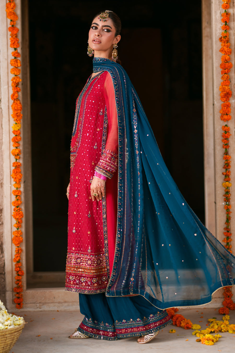 Naqshi | Zariah Crinkle Collection | Shazim - Formal Dress - available at Maria Faisal in UK and USA.
