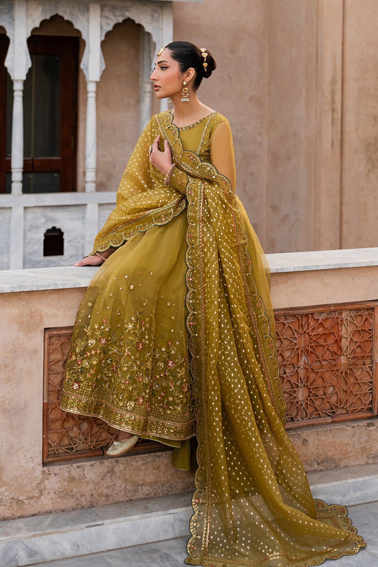 Naqshi | Festive Eid 26 | Lehr - Luxury Dress - available at Maria Faisal in UK and USA.