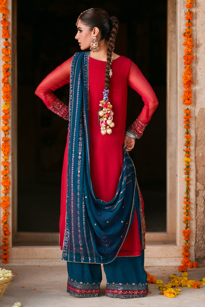 Naqshi | Zariah Crinkle Collection | Shazim - Formal Dress - available at Maria Faisal in UK and USA.