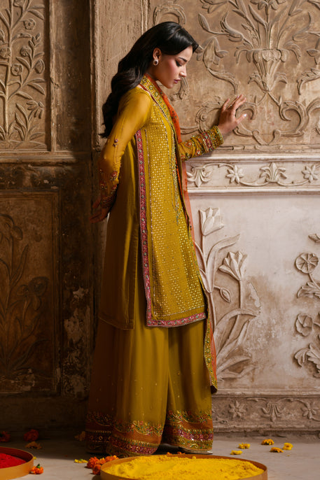 Naqshi | Zariah Crinkle Collection | Maahid - Formal Dress - available at Maria Faisal in UK and USA.