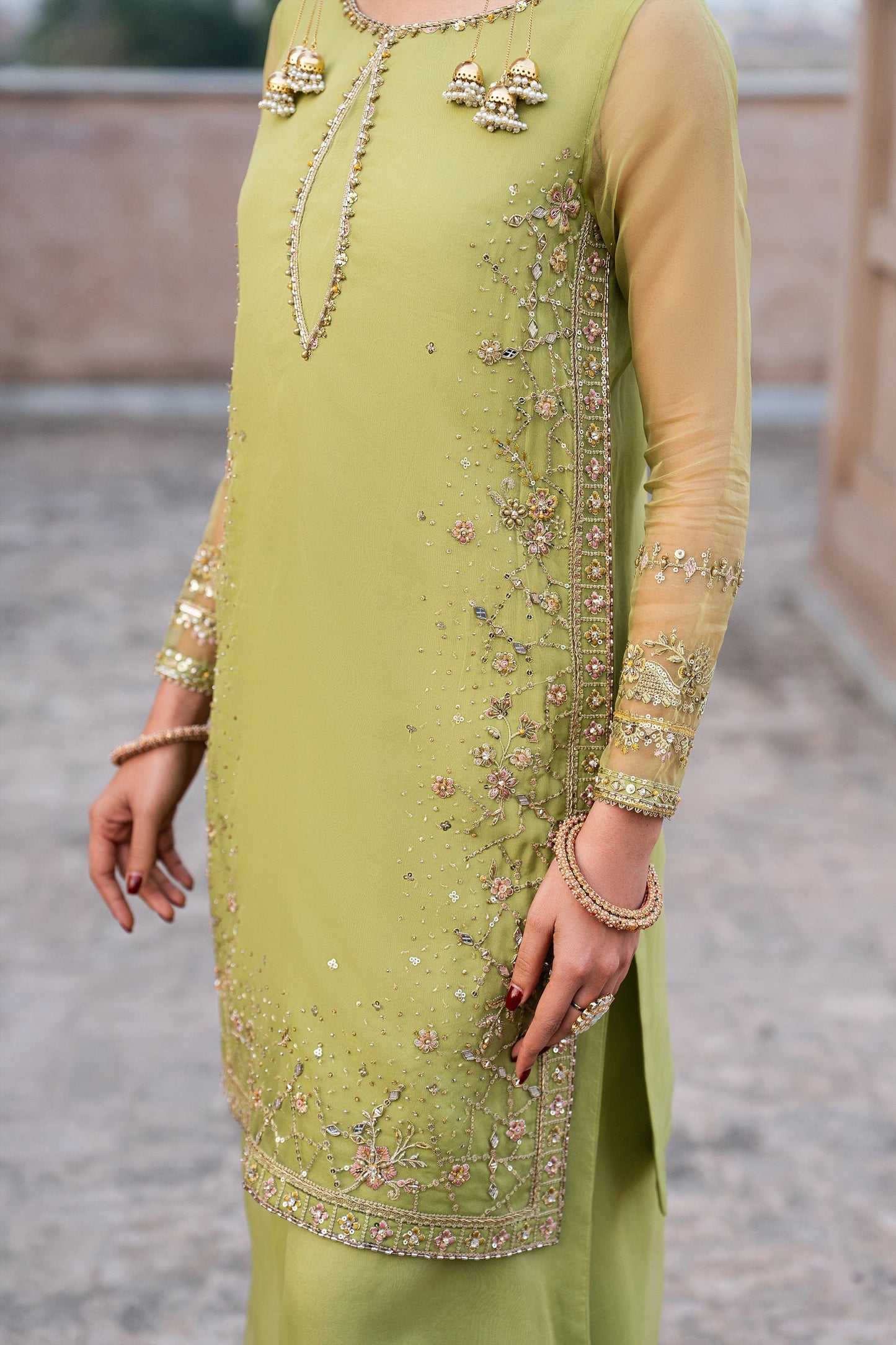 Naqshi | Festive Eid 26 | Zaraan - Luxury Dress - available at Maria Faisal in UK and USA.