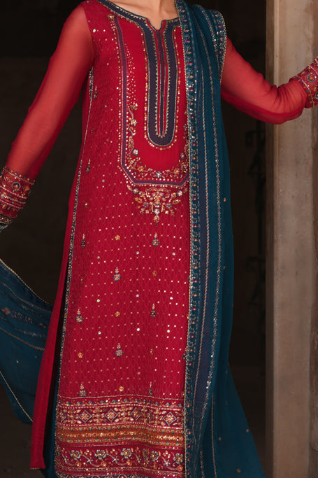 Naqshi | Zariah Crinkle Collection | Shazim - Formal Dress - available at Maria Faisal in UK and USA.