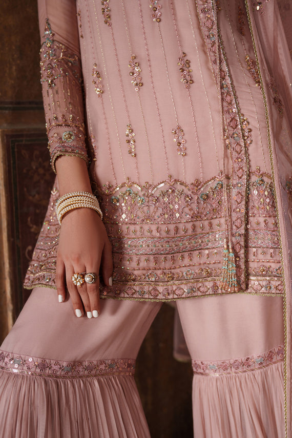 Naqshi | Kiraz Chiffon Collection | Zaria - Formal Dress - available at Maria Faisal in UK and USA.