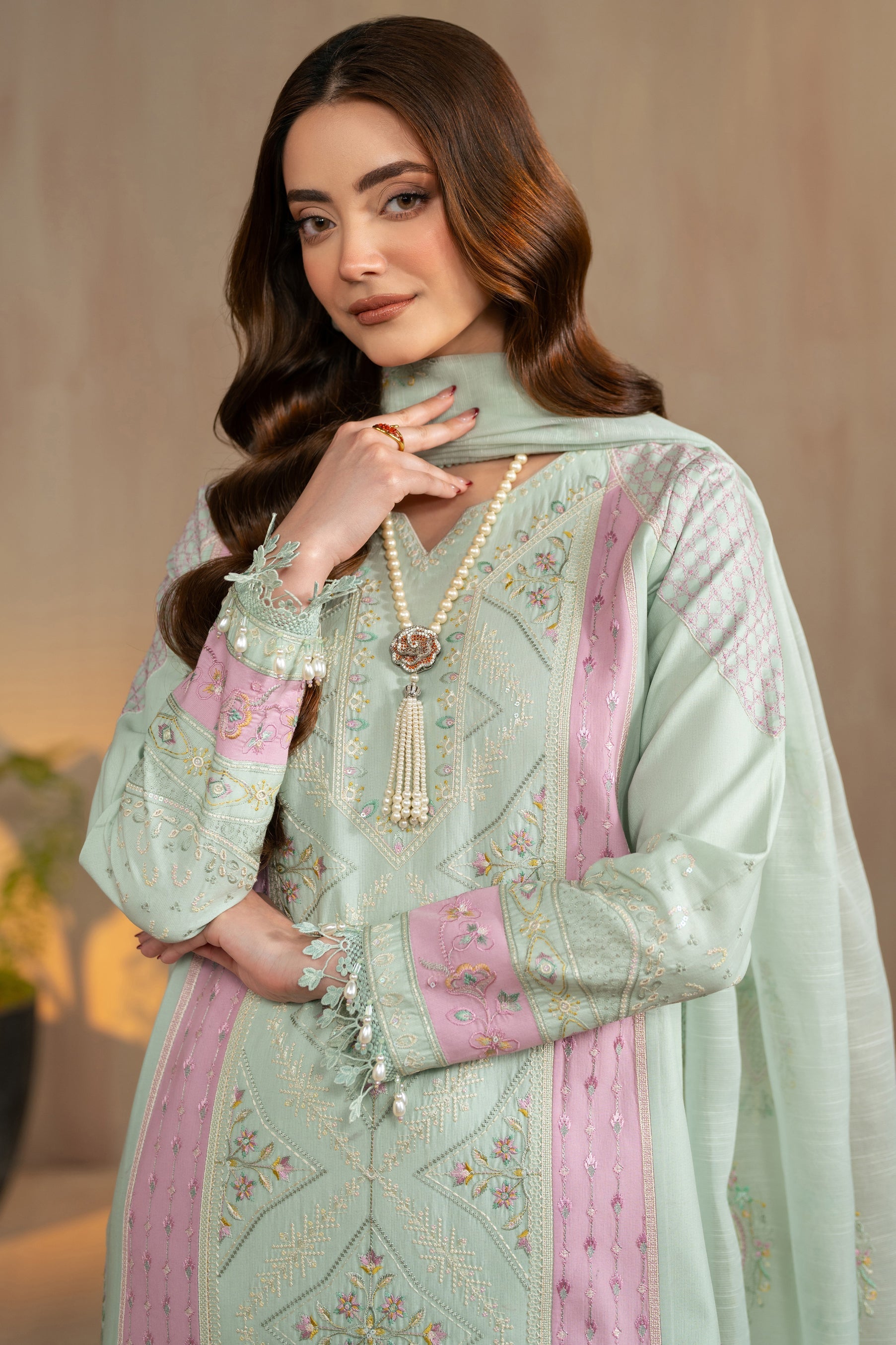 Naqshi | Festive Eid 26 | Tazila - Luxury Dress - available at Maria Faisal in UK and USA.