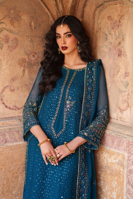 Naqshi | Kiraz Chiffon Collection | Aroosa - Formal Dress - available at Maria Faisal in UK and USA.
