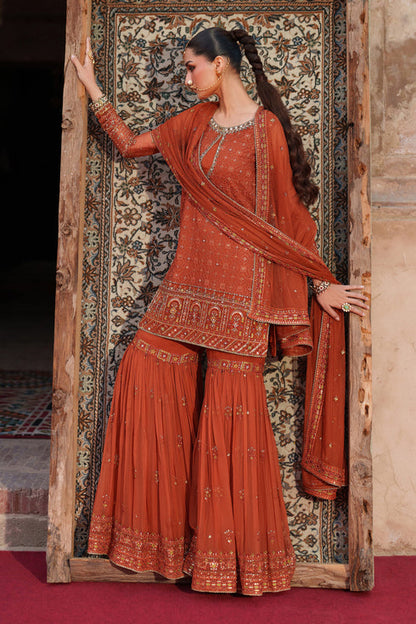 Naqshi | Kiraz Chiffon Collection | Tehzeen - Formal Dress - available at Maria Faisal in UK and USA.