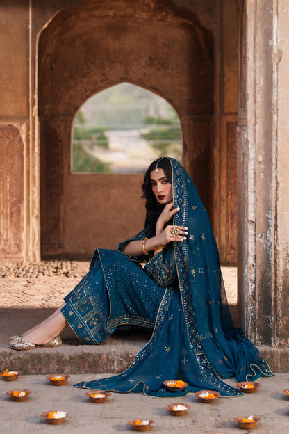 Naqshi | Kiraz Chiffon Collection | Aroosa - Formal Dress - available at Maria Faisal in UK and USA.