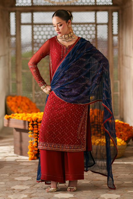 Naqshi | Zariah Crinkle Collection | Faheel - Formal Dress - available at Maria Faisal in UK and USA.