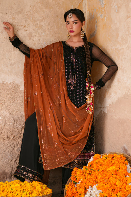 Naqshi | Zariah Crinkle Collection | Zarim - Formal Dress - available at Maria Faisal in UK and USA.