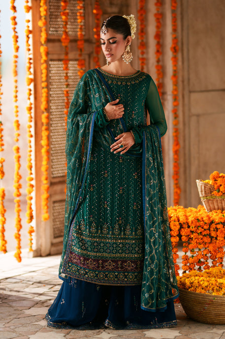 Naqshi | Zariah Crinkle Collection | Anfa - Formal Dress - available at Maria Faisal in UK and USA.