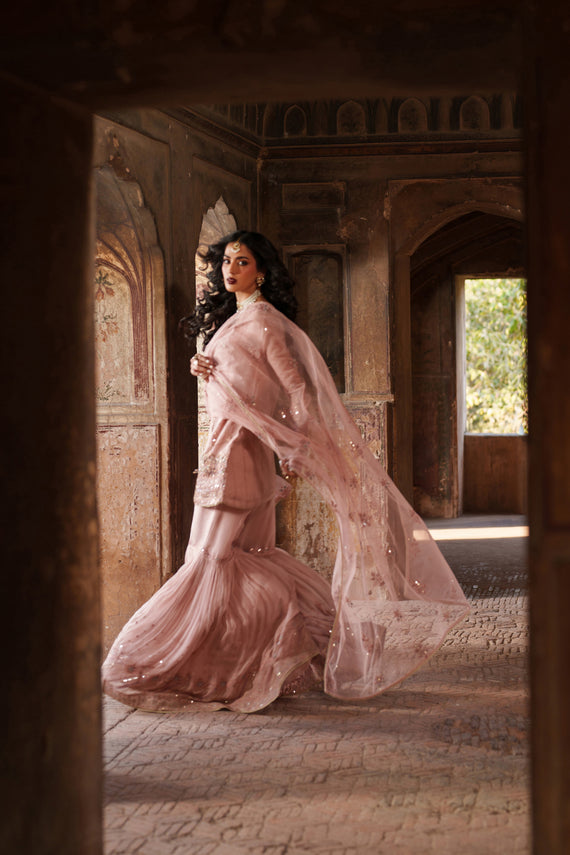 Naqshi | Kiraz Chiffon Collection | Zaria - Formal Dress - available at Maria Faisal in UK and USA.