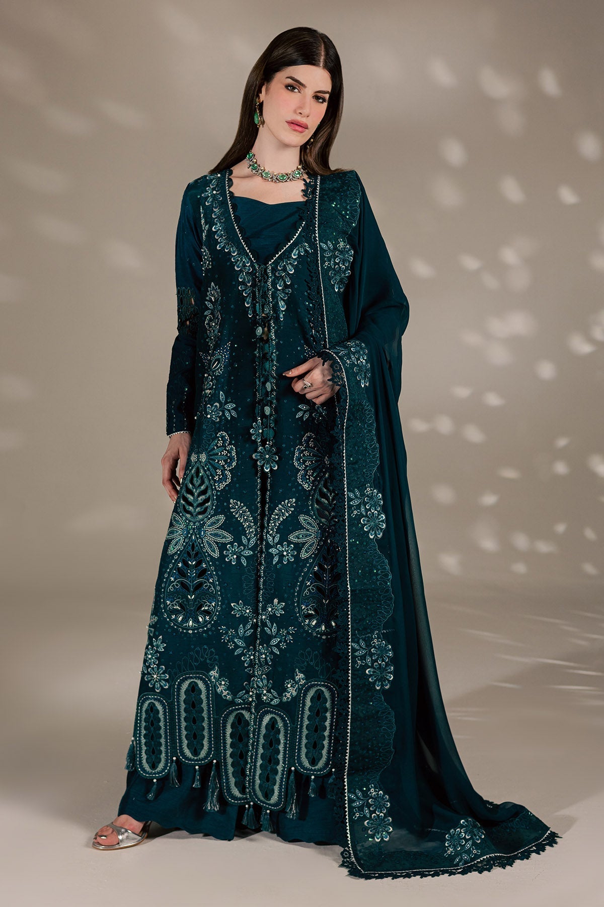 Nureh | The Silk 26 | S-33 - Luxury Dress - available at Maria Faisal in UK and USA.