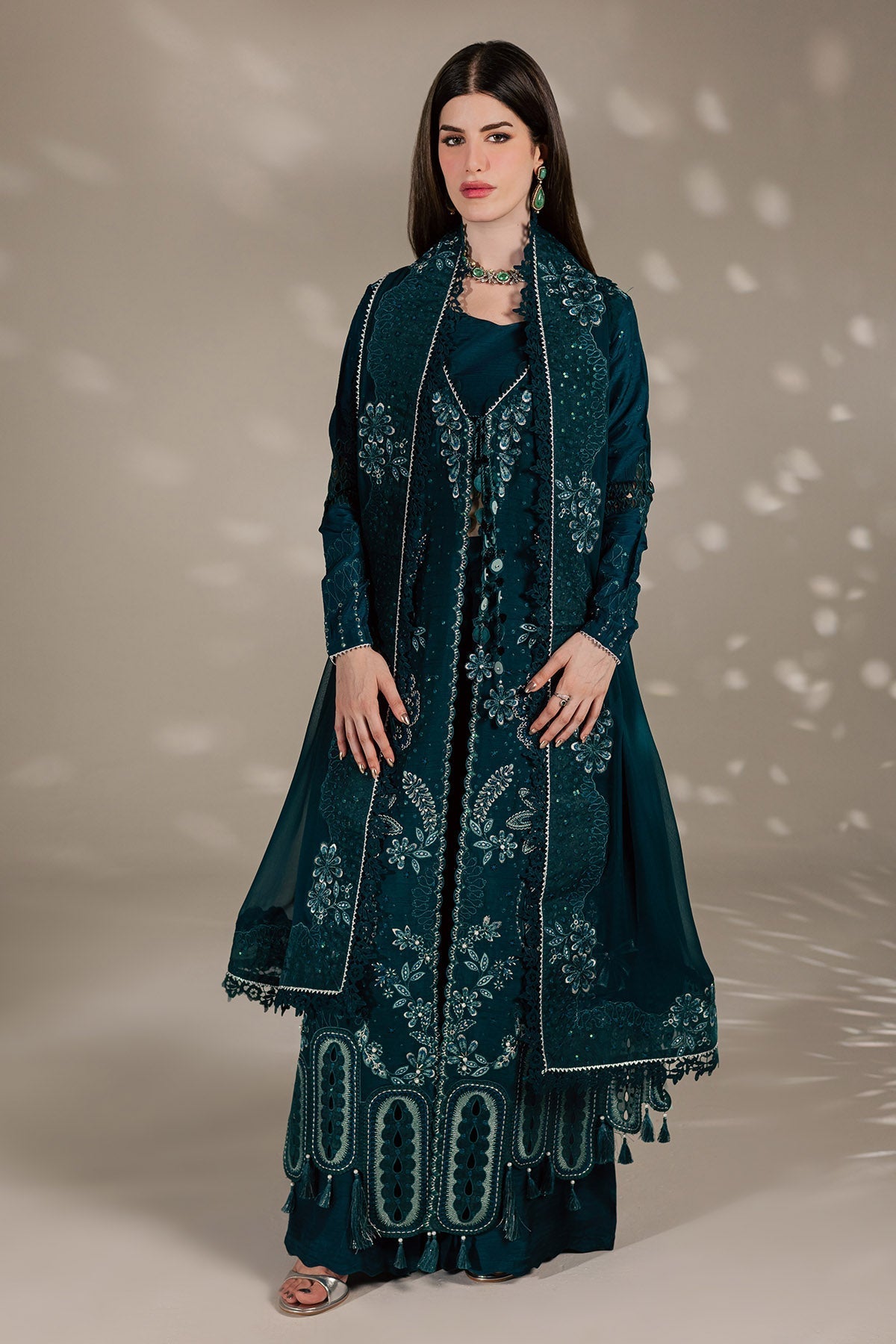 Nureh | The Silk 26 | S-33 - Luxury Dress - available at Maria Faisal in UK and USA.