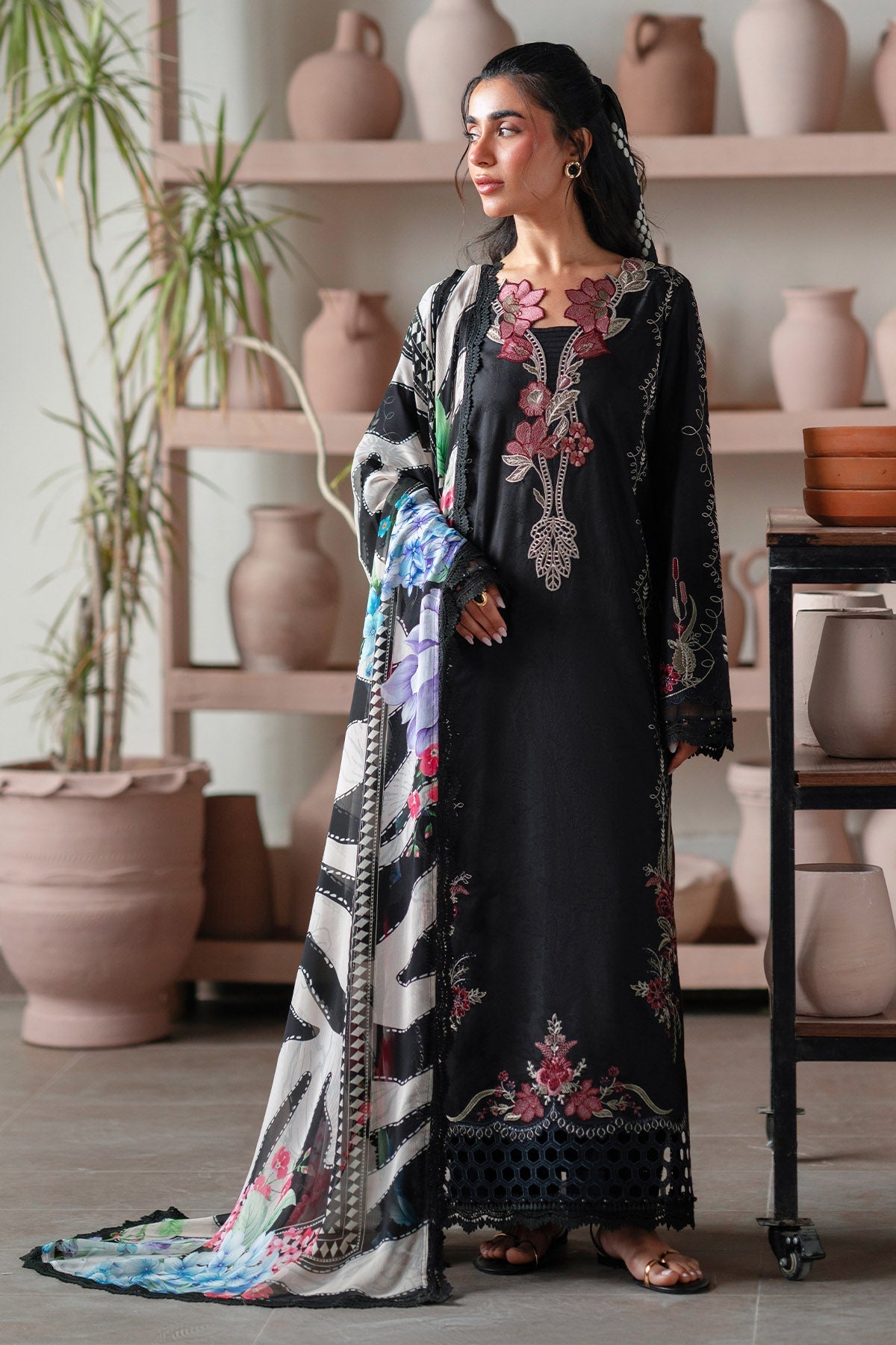 Nureh | Raha Lawn | NE-239 - Luxury Dress - available at Maria Faisal in UK and USA.