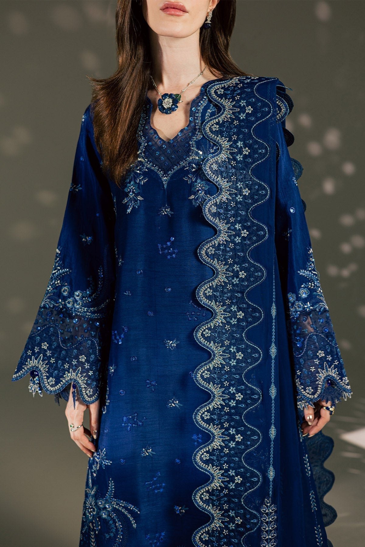 Nureh | The Silk 26 | S-34 - Luxury Dress - available at Maria Faisal in UK and USA.