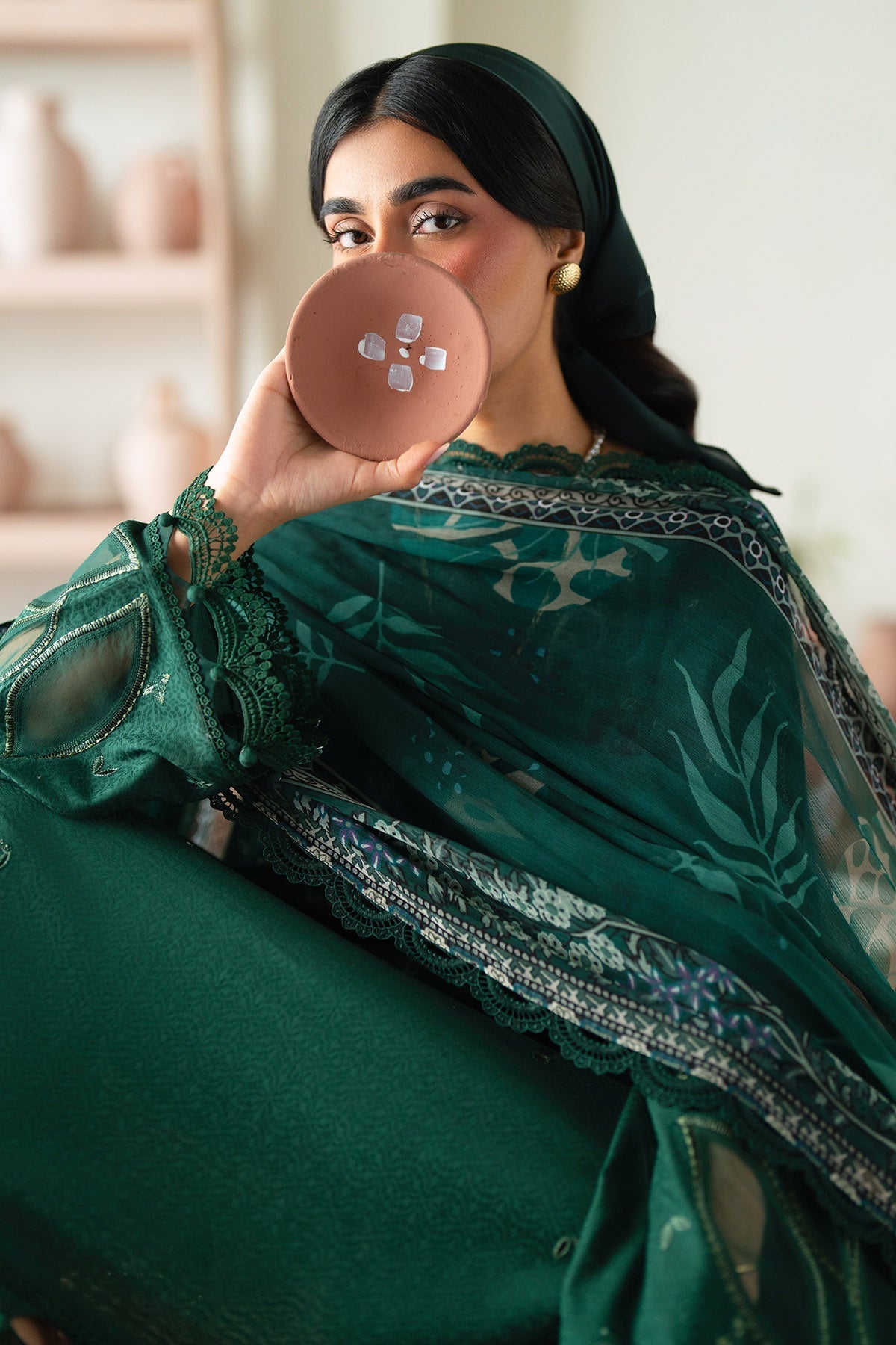 Nureh | Raha Lawn | NE-234 - Luxury Dress - available at Maria Faisal in UK and USA.