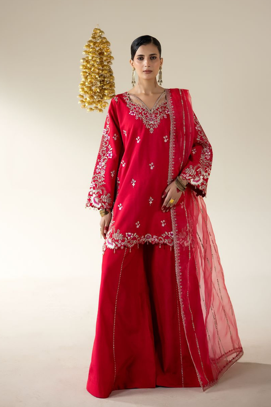Enzo | Lune Des Fleurs | MERLOT - Formal Dress - available at Maria Faisal in UK and USA.
